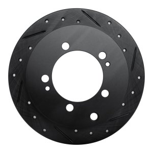 Chrysler Sebring Brake Rotor (1) - Rear Right - R1 Concepts - Drilled & Slotted - Black - `94-`07